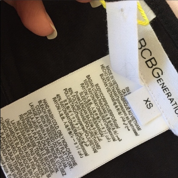 Xs BCBG high low faux leather sleeves top - Picture 6 of 6